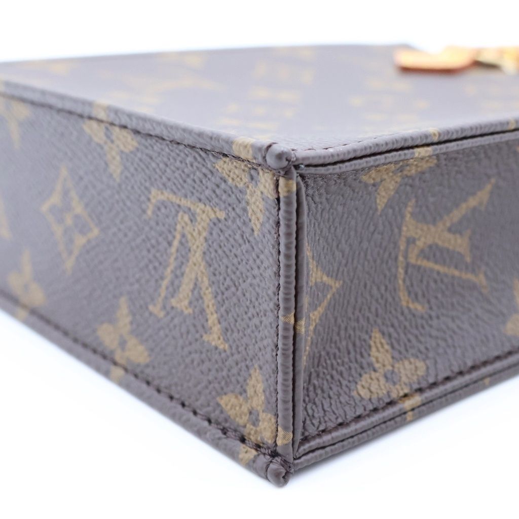 Louis Vuitton Monogram Sac Plat Shoulder Bag Brown Leather — view 5