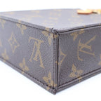 Louis Vuitton Monogram Sac Plat Shoulder Bag Brown Leather — view 5