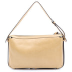 Fendi Simply Shoulder Bag FF Logo Leather Light Brown — view 2