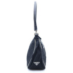 Prada Leather Flower Bag Black Nylon Silver — view 3