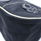 Prada Leather Flower Bag Black Nylon Silver — view 5