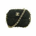 Chanel Airpods Case Tweed Black Champagne Gold Shoulder Bag