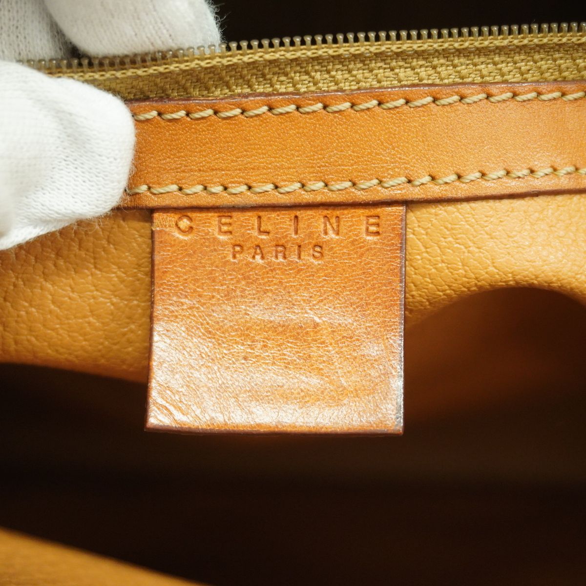 Celine Handbag Macadam Brown Gold — view 5