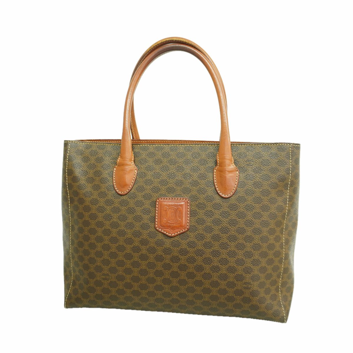 Celine Handbag Macadam Brown Gold