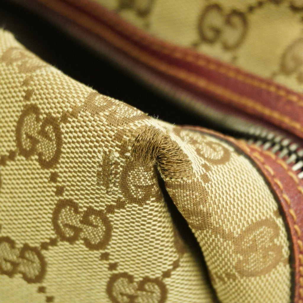 Gucci Handbag GG Canvas Beige Bordeaux Silver — view 6