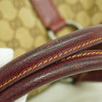 Gucci Handbag GG Canvas Beige Bordeaux Silver — view 8