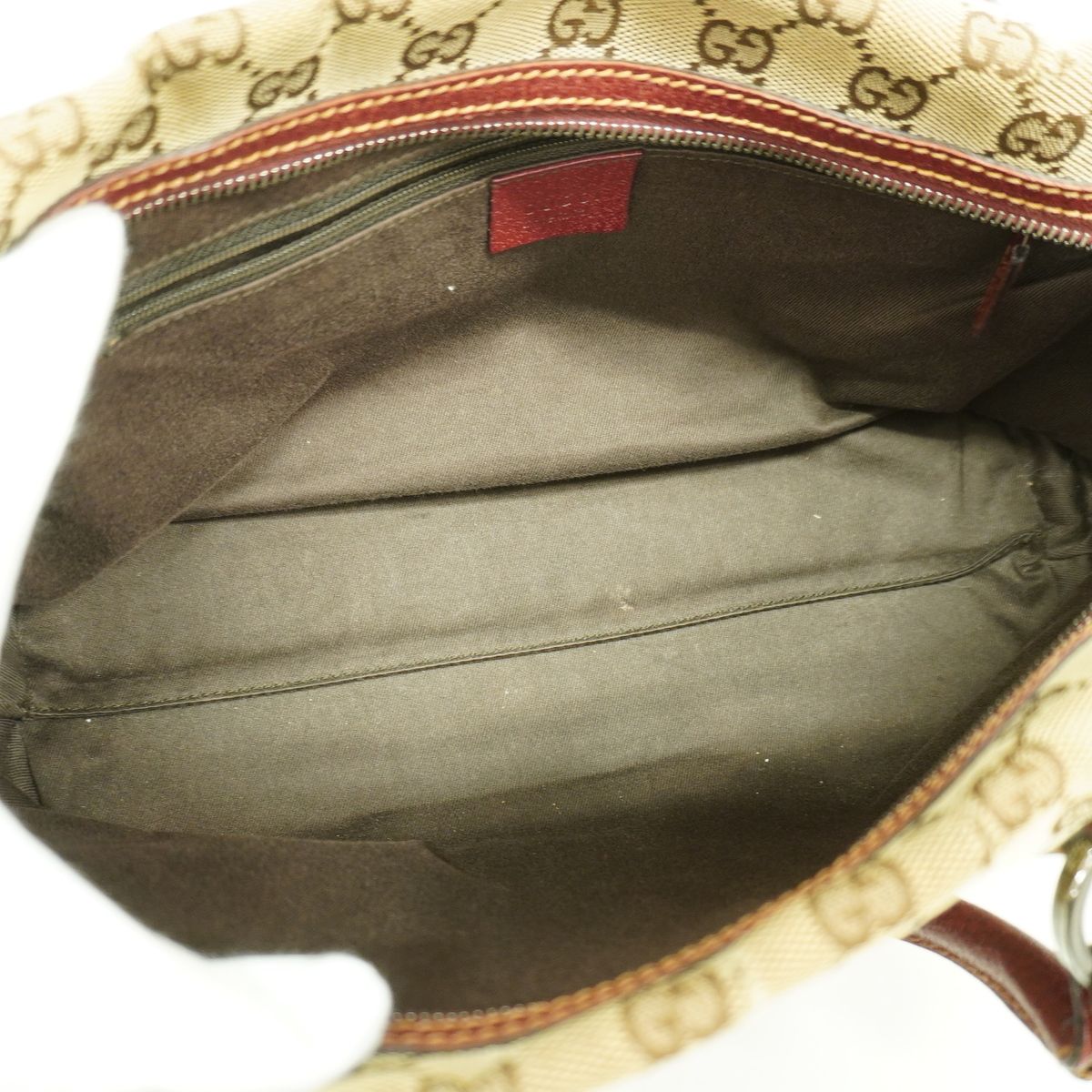 Gucci Handbag GG Canvas Beige Bordeaux Silver — view 4