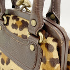 Celine Handbag Leopard Calf Hair Brown Gold — view 8