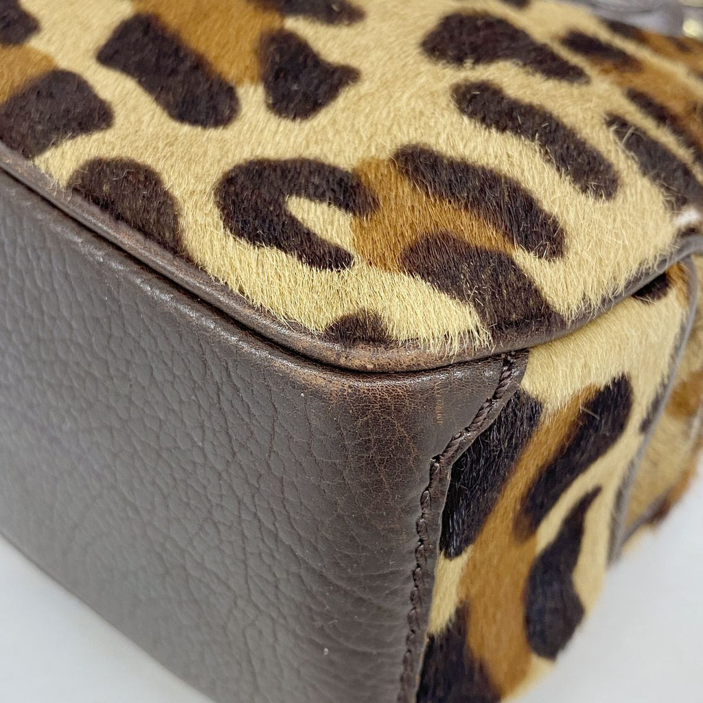 Celine Handbag Leopard Calf Hair Brown Gold — view 7