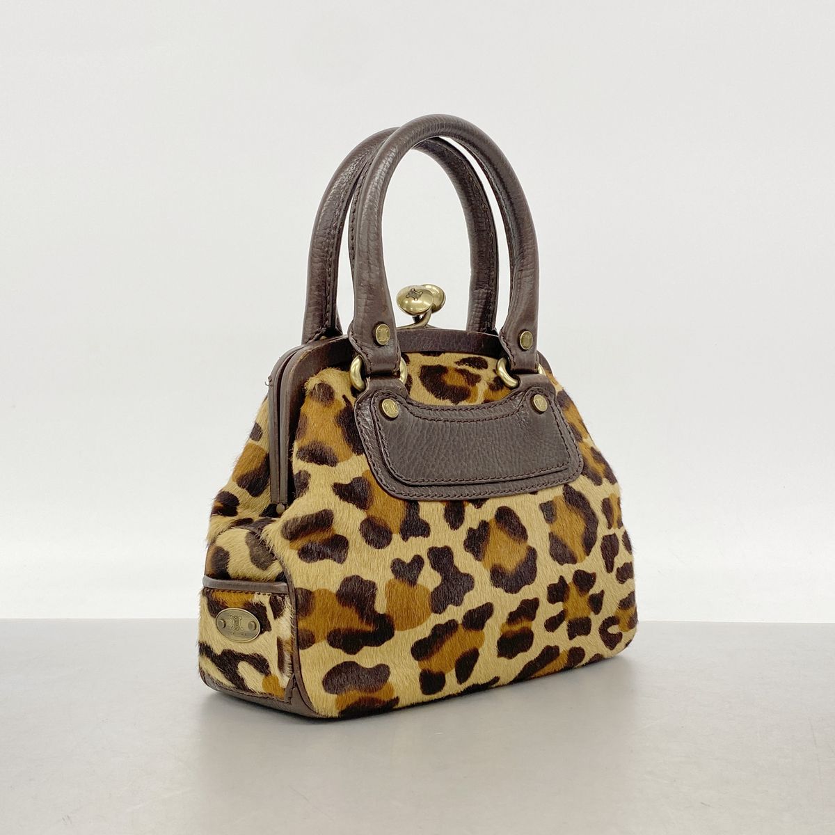 Celine Handbag Leopard Calf Hair Brown Gold — view 2