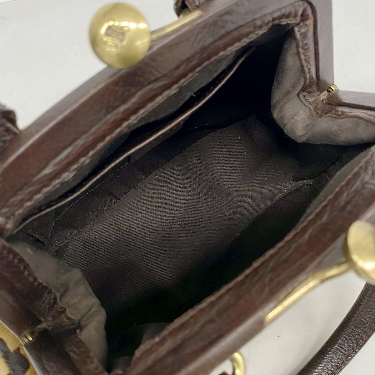 Celine Handbag Leopard Calf Hair Brown Gold — view 4