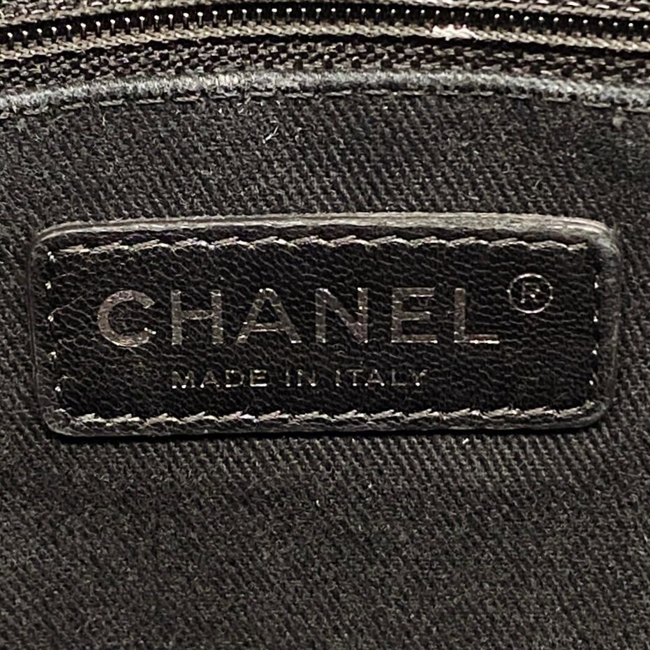 Chanel Chain Tote Bag Deauville Canvas Gray Silver — view 5