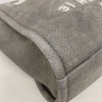 Chanel Chain Tote Bag Deauville Canvas Gray Silver — view 7