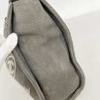 Chanel Chain Tote Bag Deauville Canvas Gray Silver — view 6