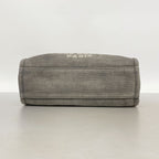Chanel Chain Tote Bag Deauville Canvas Gray Silver — view 3
