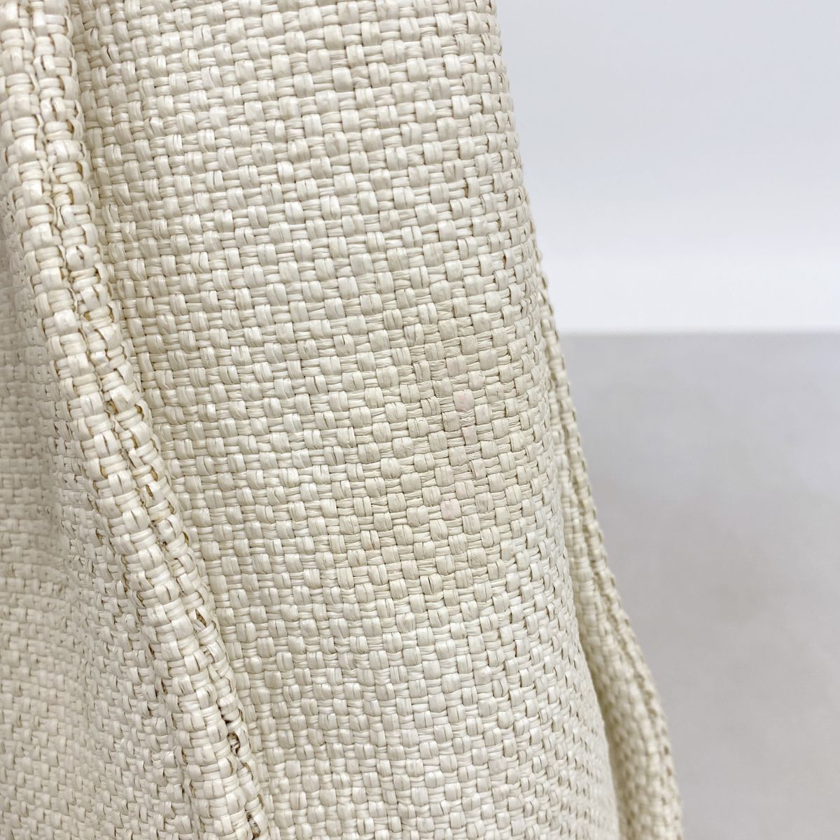 Chanel Chain Tote Bag Deauville Raffia Ivory Navy Silver — view 7