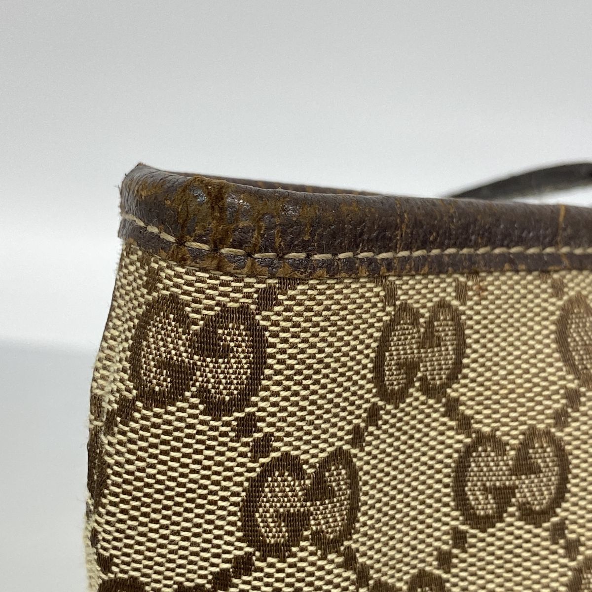 Gucci Tote Bag GG Canvas Brown Champagne Gold — view 7