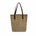 Gucci Tote Bag GG Canvas Brown Champagne Gold