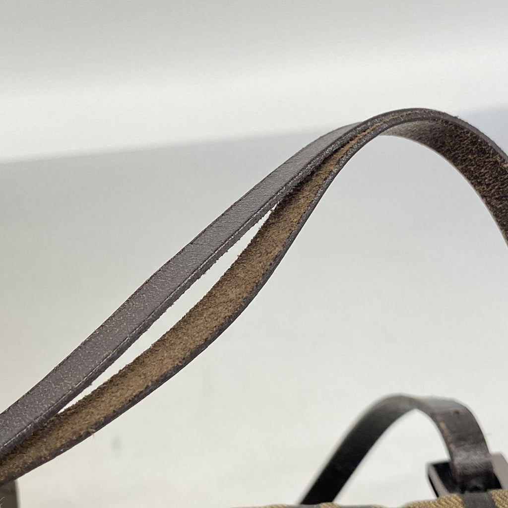 Fendi Handbag Zucca Nylon Canvas Brown Silver — view 6