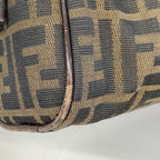 Fendi Handbag Zucca Nylon Canvas Brown Silver — view 7