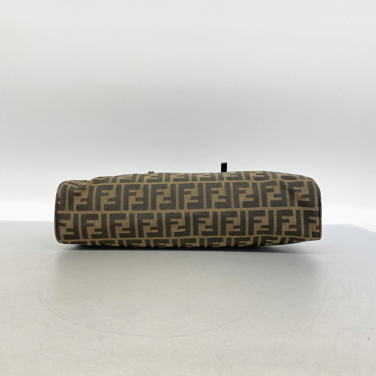 Fendi Handbag Zucca Nylon Canvas Brown Silver — view 3
