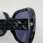 Chanel Sunglasses Acetate Black Silver Eyewear — view 4