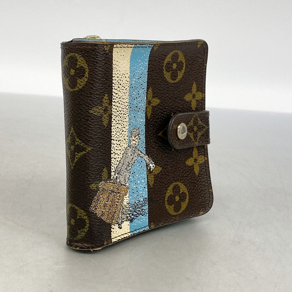 Louis Vuitton Wallet Monogram Groom Compact Zip Blue — view 2