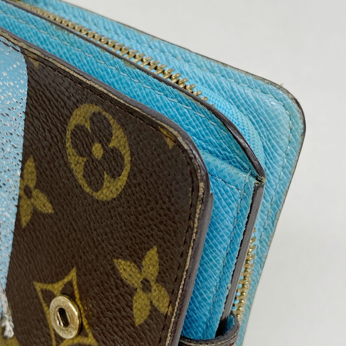 Louis Vuitton Wallet Monogram Groom Compact Zip Blue — view 7