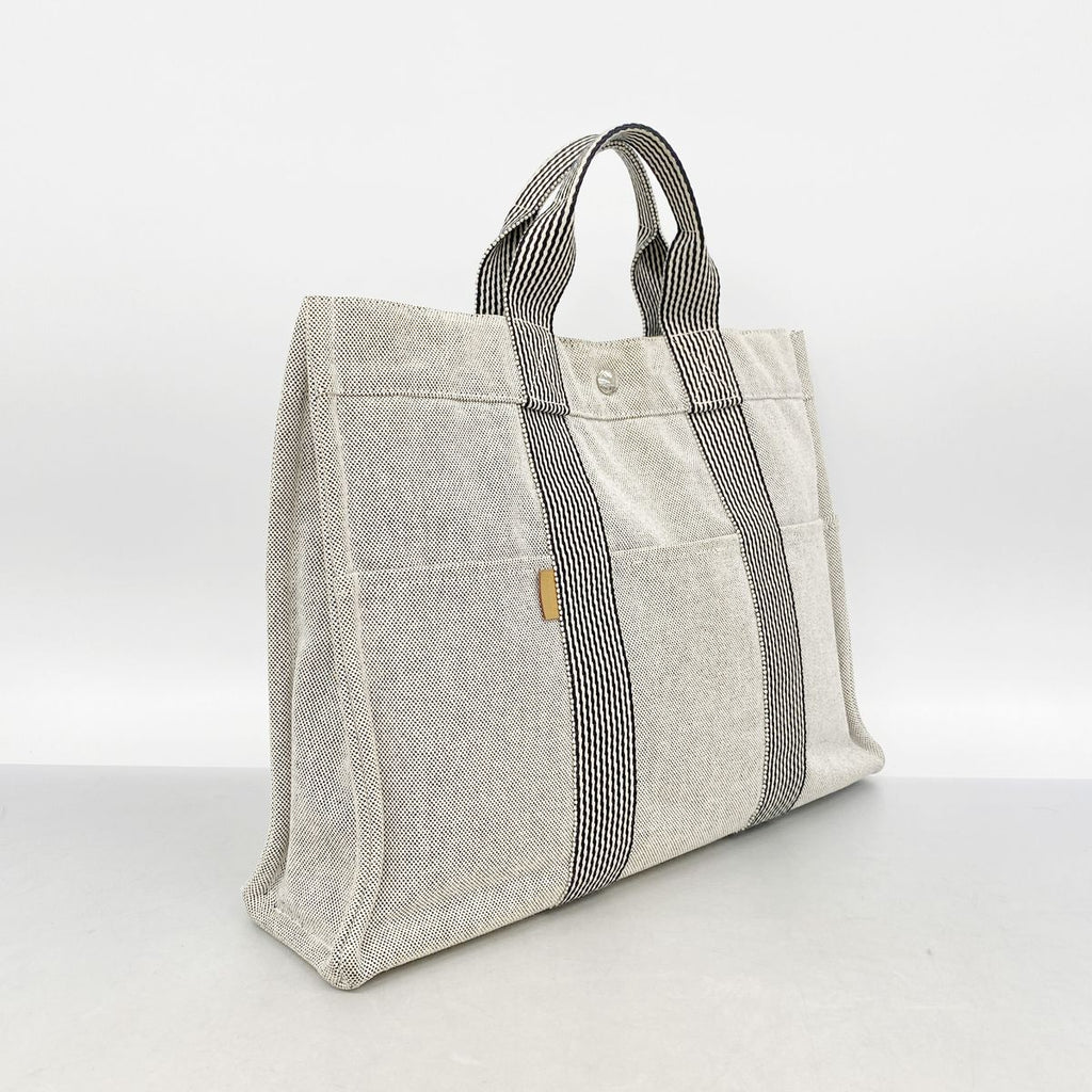 Hermes Tote Bag New Fourre Tout MM Canvas Gray Silver — view 2