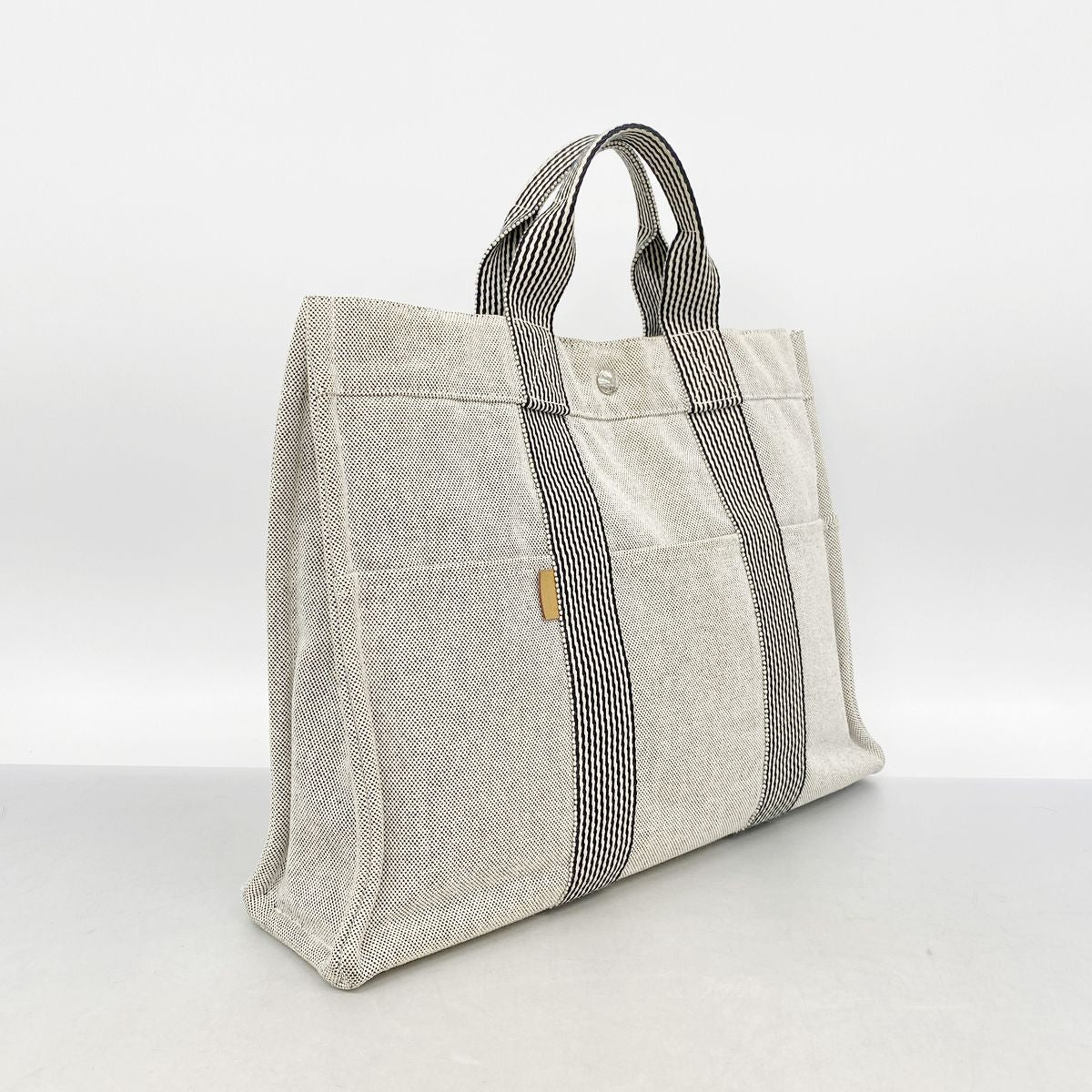 Hermes Tote Bag New Fourre Tout MM Canvas Gray Silver — view 2