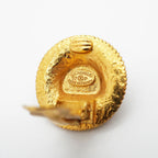 Chanel Earrings Vintage CC Logo Round Circle Gold Plated — view 4