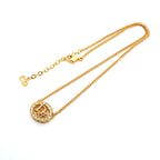 Dior Necklace Logo Oval Gold Plated Rhinestone — view 3