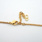 Dior Necklace Logo Oval Gold Plated Rhinestone — view 4
