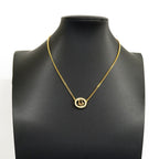 Dior Necklace Logo Oval Gold Plated Rhinestone — view 5