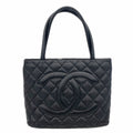 Chanel Tote Bag Reissue Caviar Leather Black Silver