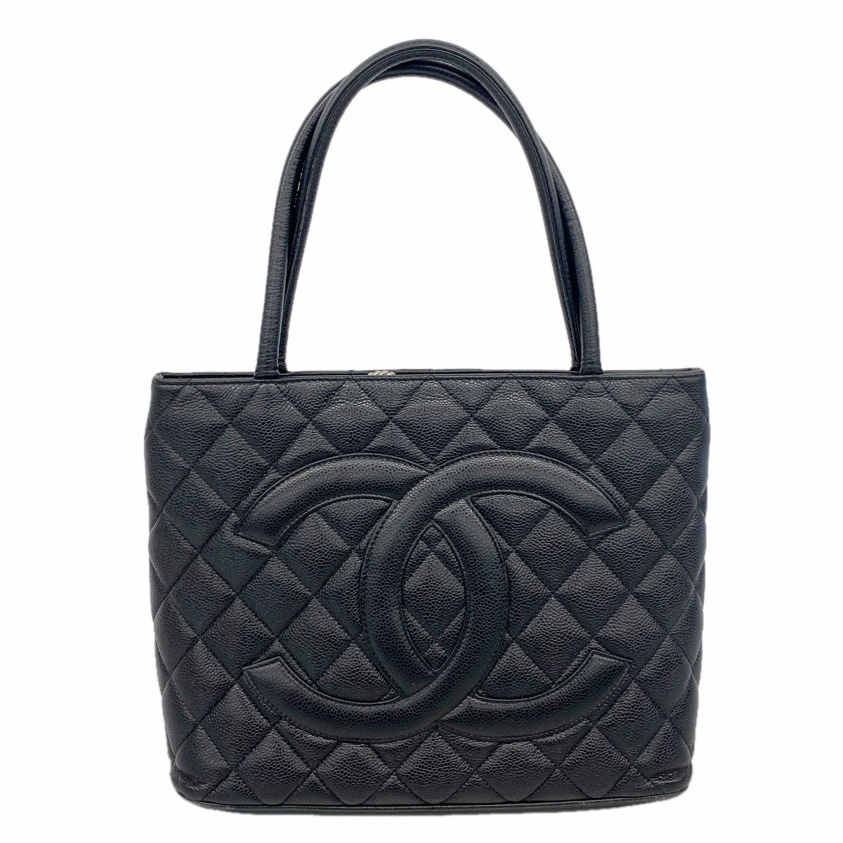 Chanel Tote Bag Reissue Caviar Leather Black Silver