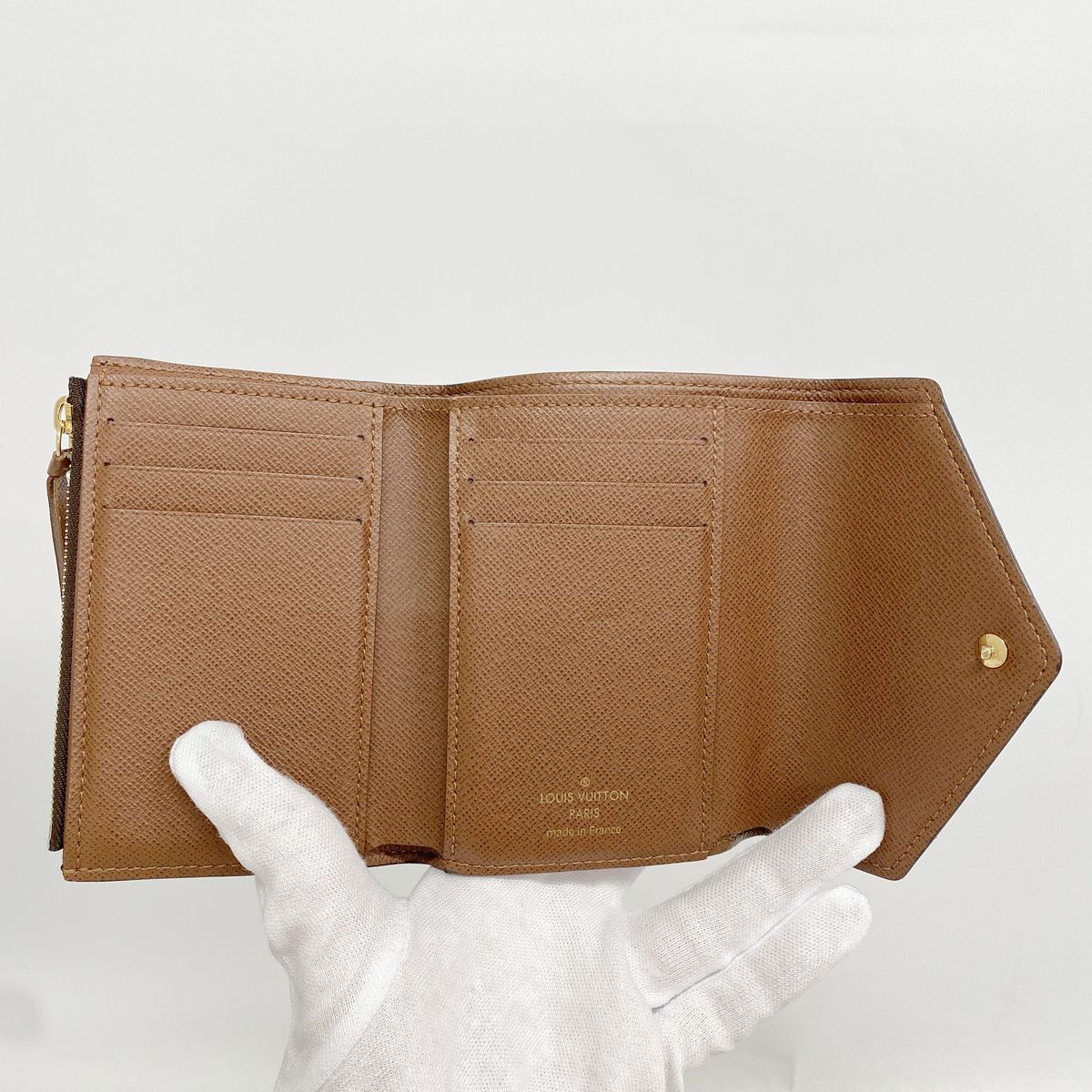 Louis Vuitton Trifold Wallet Monogram Portefeuille Victorine Brown — view 3