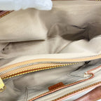 Celine Handbag Boogie Nylon Canvas Beige Champagne Gold — view 5