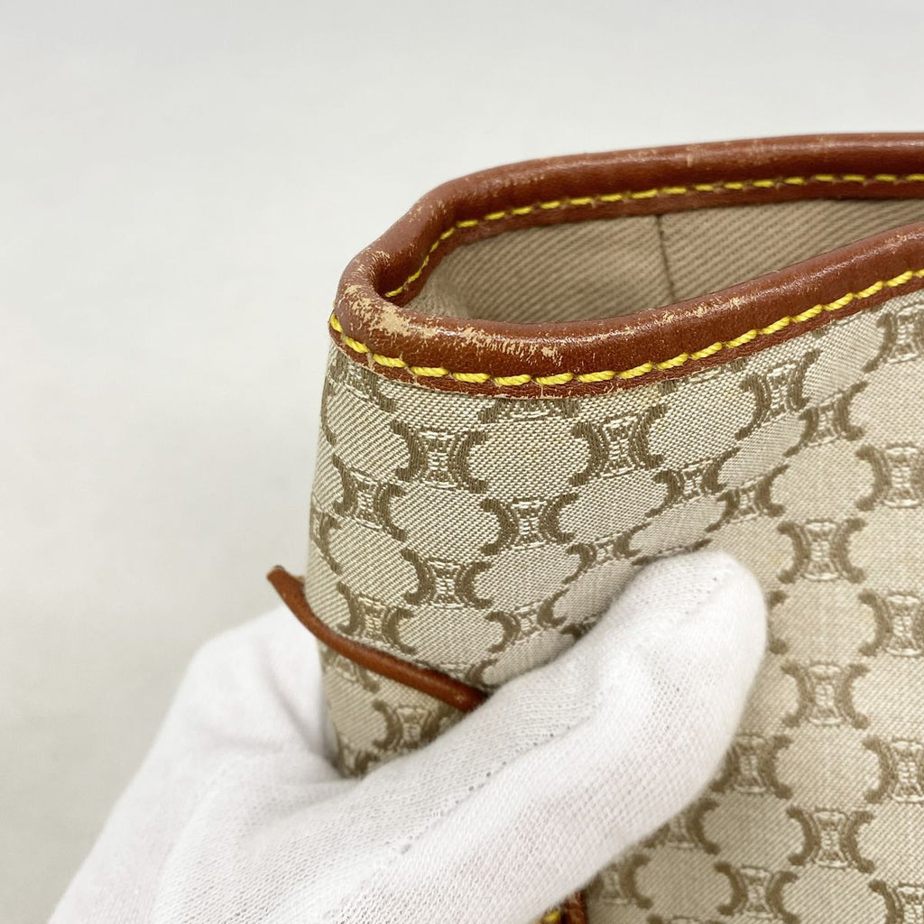 Celine Handbag Boogie Nylon Canvas Beige Champagne Gold — view 8