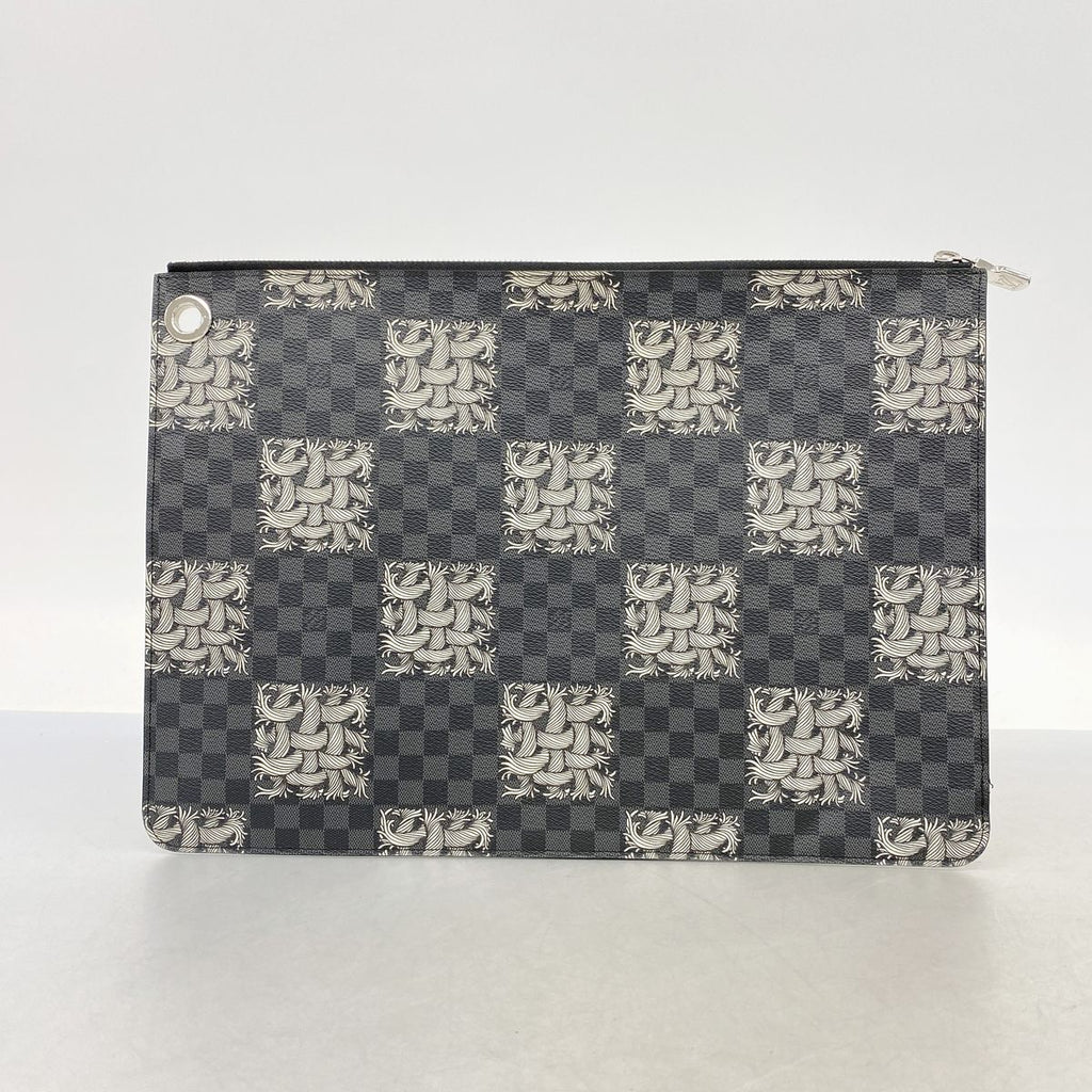 Louis Vuitton Clutch Damier Graphite Christopher Nemeth Pochette Jules GM Black — view 8