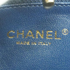 Chanel Shoulder Bag Quilted Lambskin Blue Gold — view 5