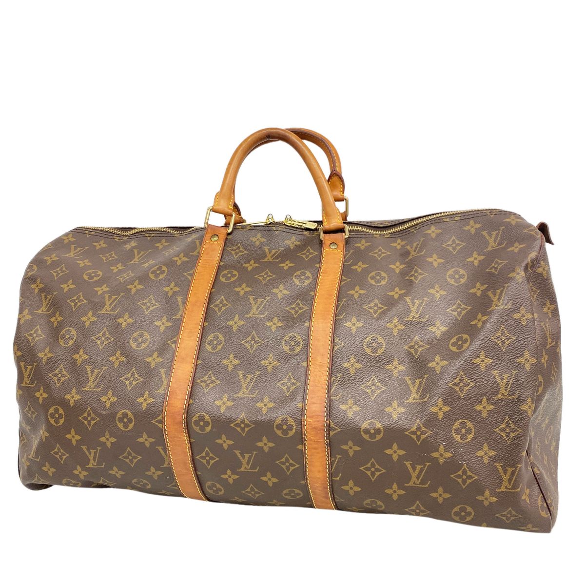 Louis Vuitton Boston Bag Monogram Keepall 55 Brown