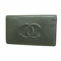 Chanel Wallet Caviar Leather Black Silver