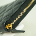 Chanel Wallet Quilted Caviar Leather Black Gold — view 7
