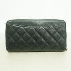 Chanel Wallet Quilted Caviar Leather Black Gold — view 8