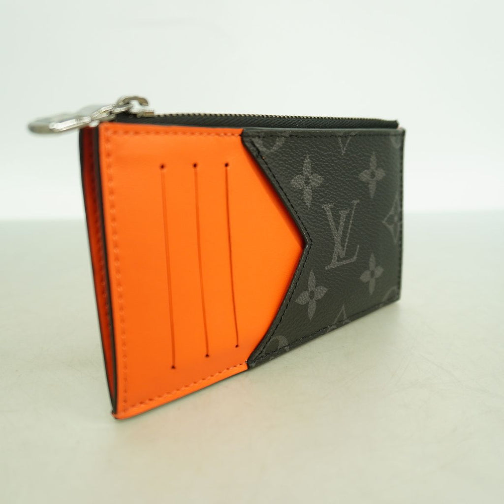 Louis Vuitton Monogram Eclipse Coin Card Holder Black Sunrise Orange — view 2