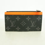 Louis Vuitton Monogram Eclipse Coin Card Holder Black Sunrise Orange — view 8