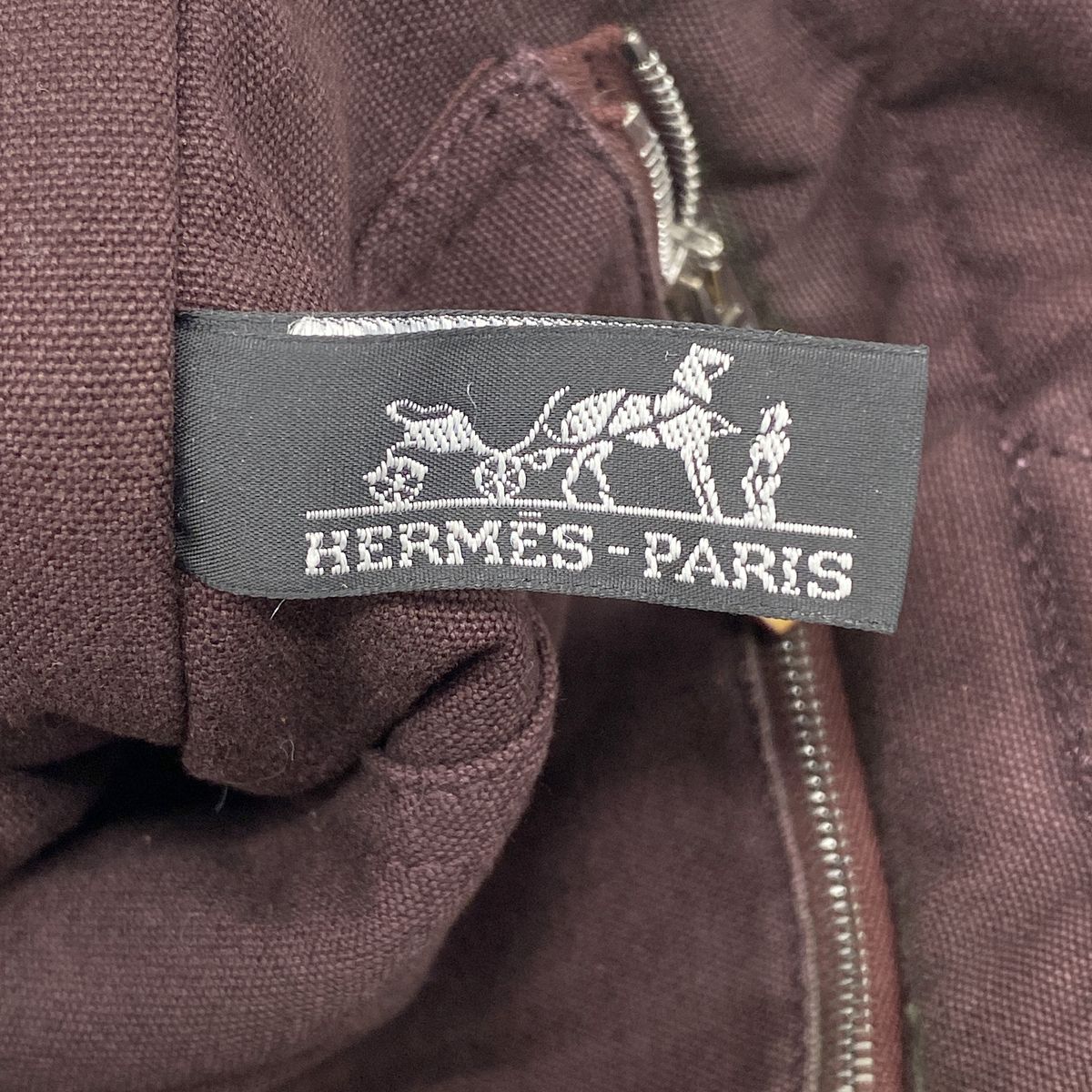 Hermes Tote Bag Fourre Tout MM Canvas Bordeaux Silver — view 5