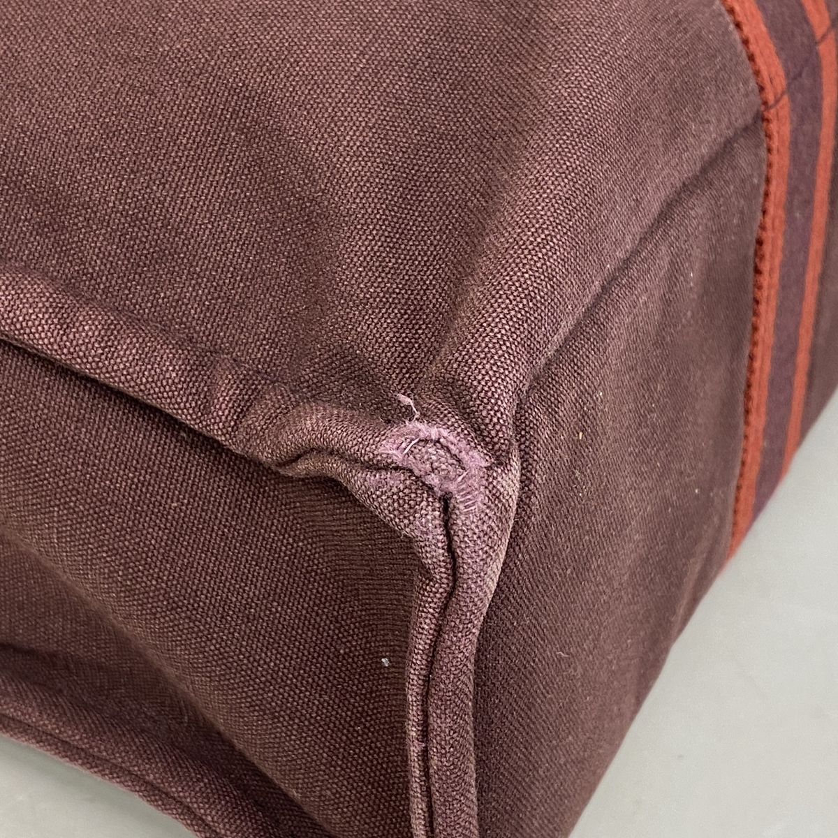 Hermes Tote Bag Fourre Tout MM Canvas Bordeaux Silver — view 6