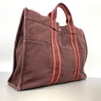 Hermes Tote Bag Fourre Tout MM Canvas Bordeaux Silver — view 2